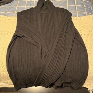 Women's Black Ribbed Sweater